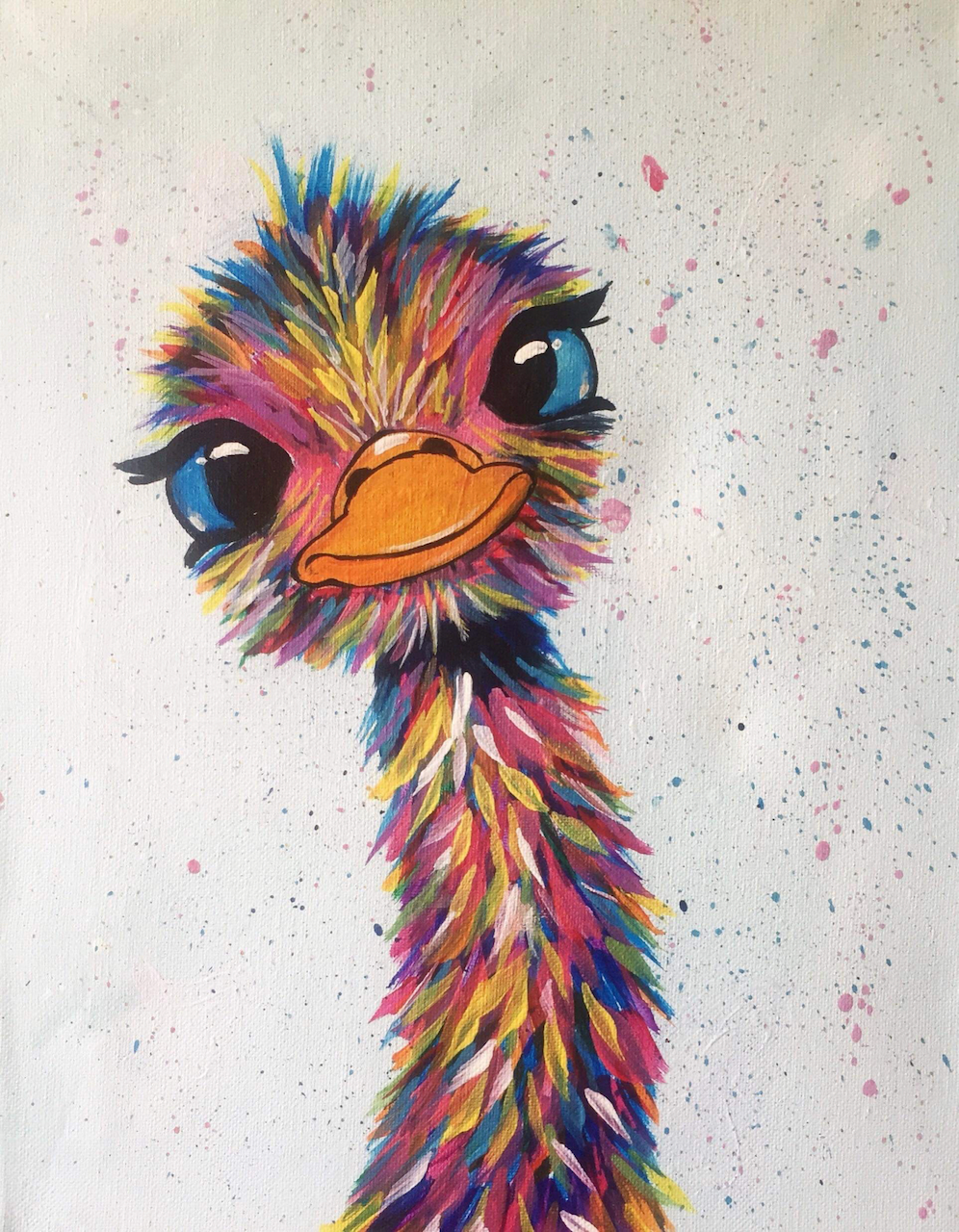 Washabuck Fundraiser Paint Night 2025 - Rainbow Ostrich
