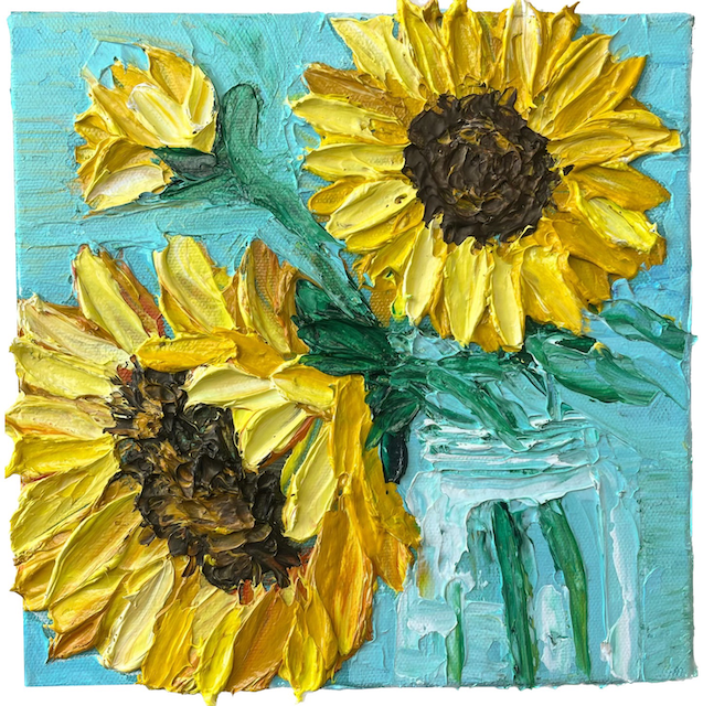 Deep Impasto Sunflower