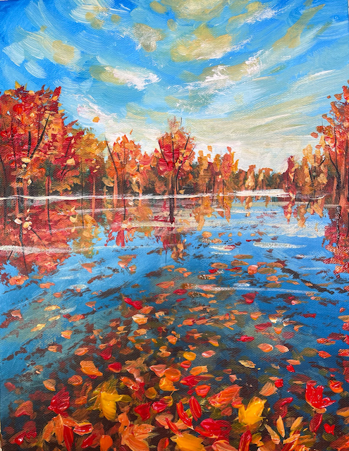 Impasto Autumn Lake