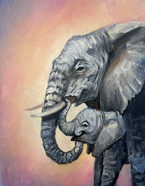 Mom and Baby Elephant