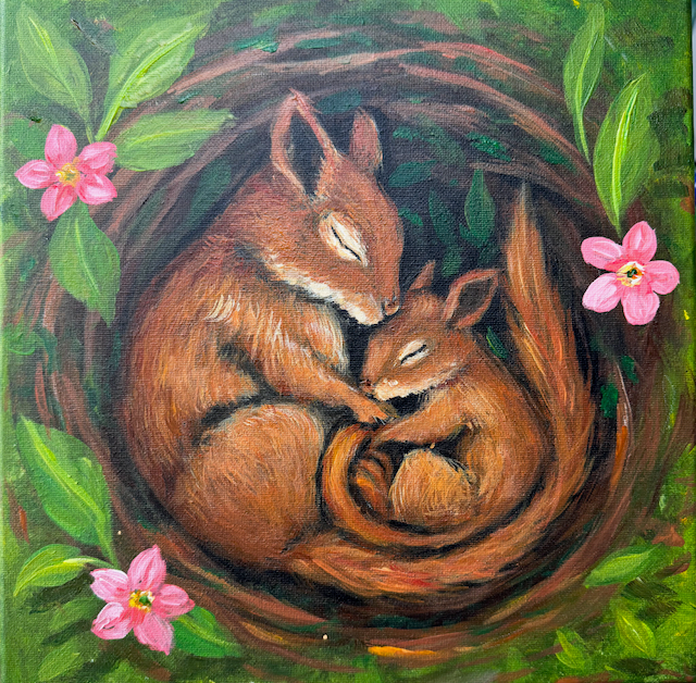 Mom and Baby Squirrel