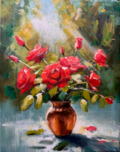 Roses n’ Copper Still Life