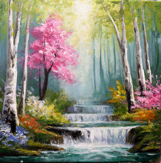 Spring Forest Waterfall