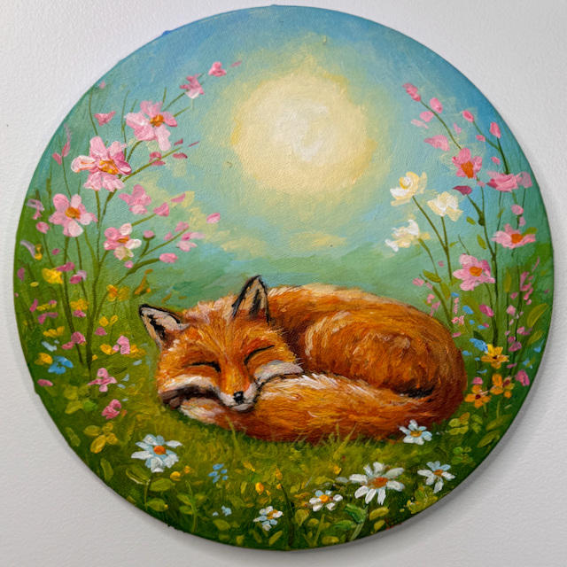 Sleepy Spring Fox