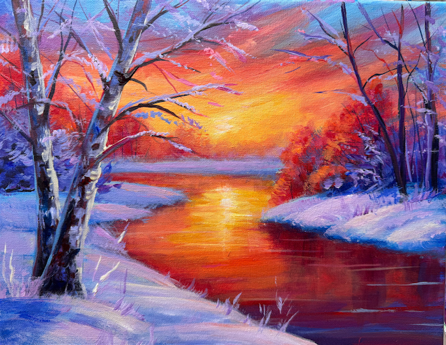 Winter Sunset Reflection