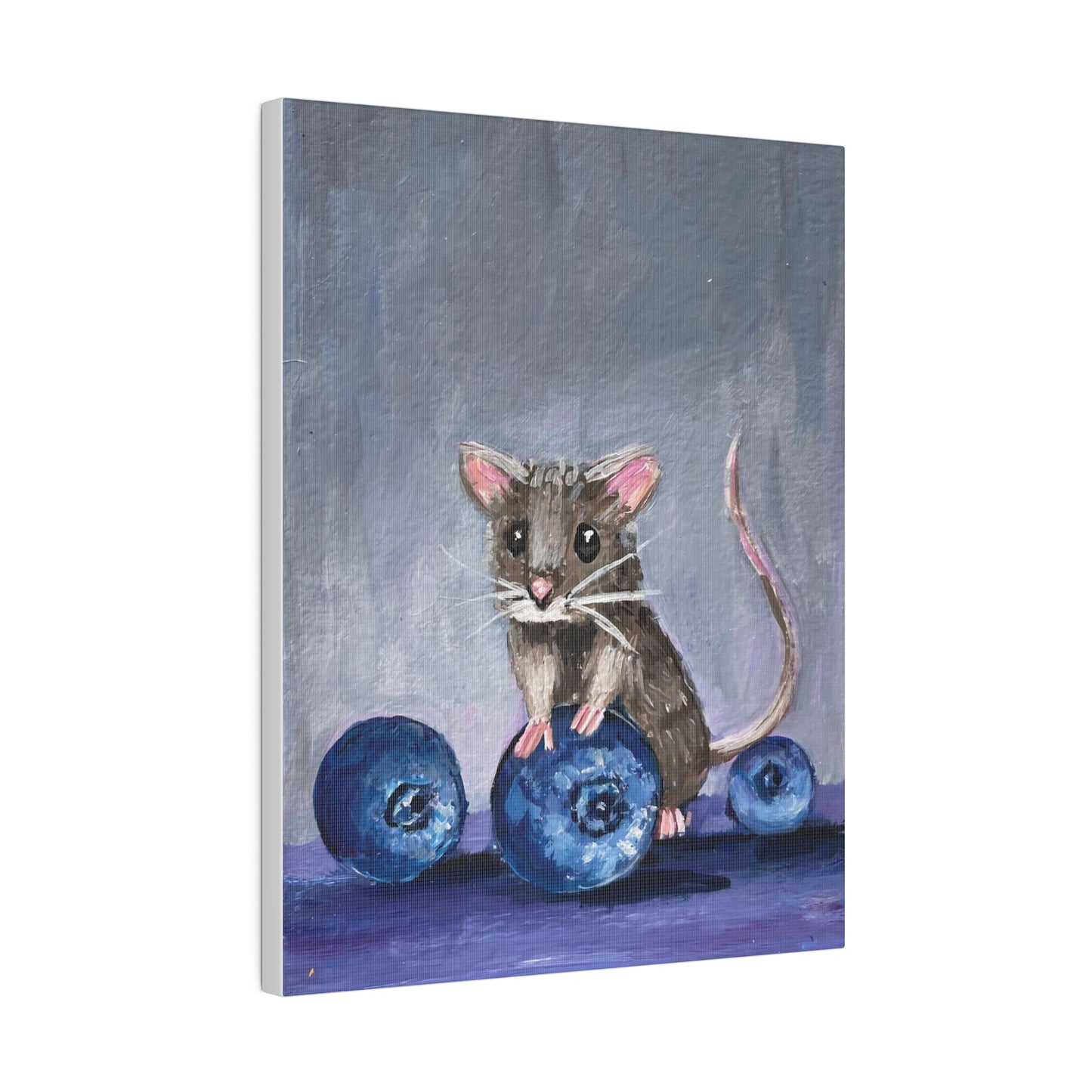 Blueberry Mouse | Matte Canvas, Stretched