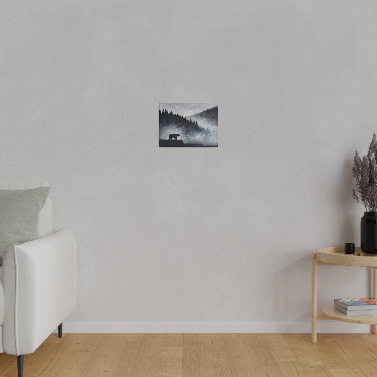 Black and White Bear | Matte Canvas, Stretched