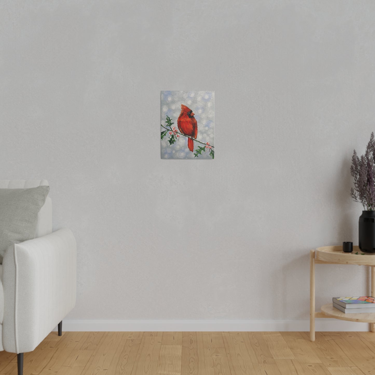 Holly Berry Birdie | Matte Canvas, Stretched