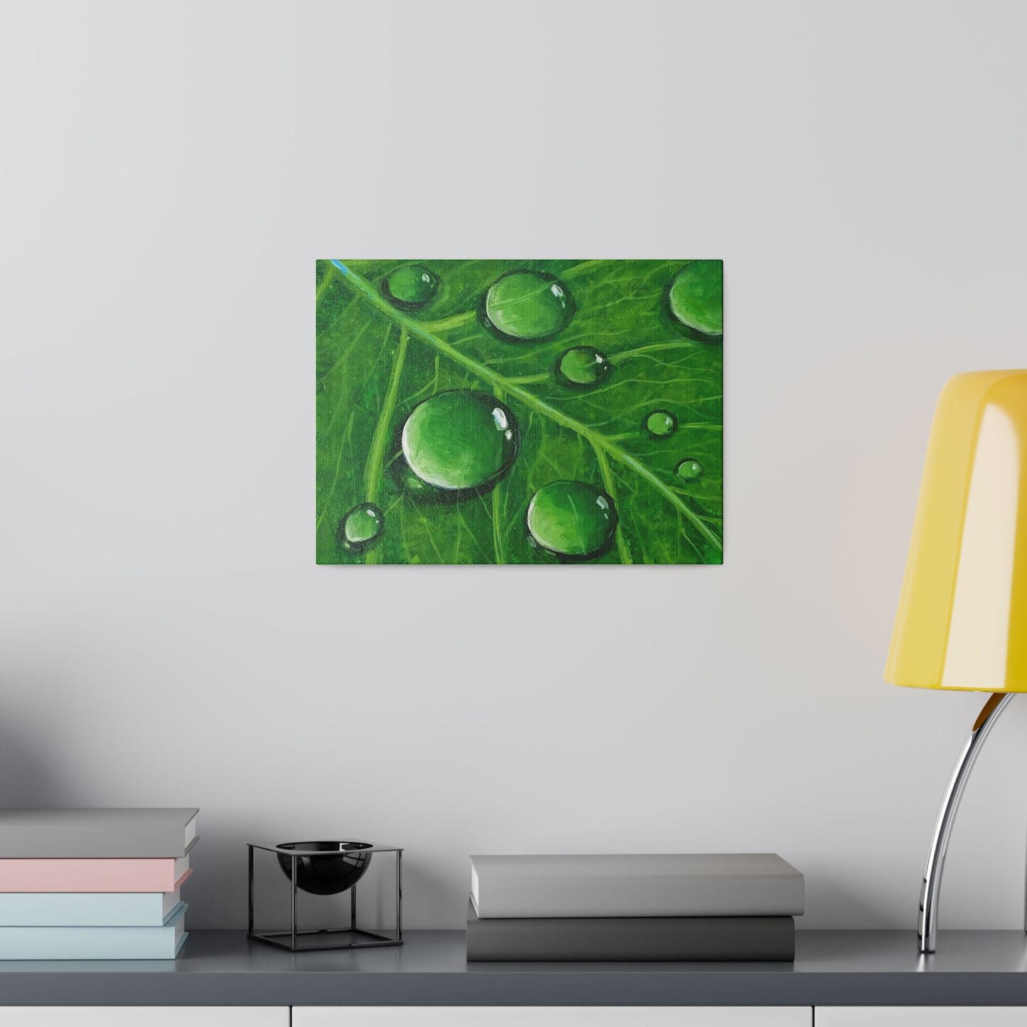 Water Droplets on Leaf | Matte Canvas, Stretched