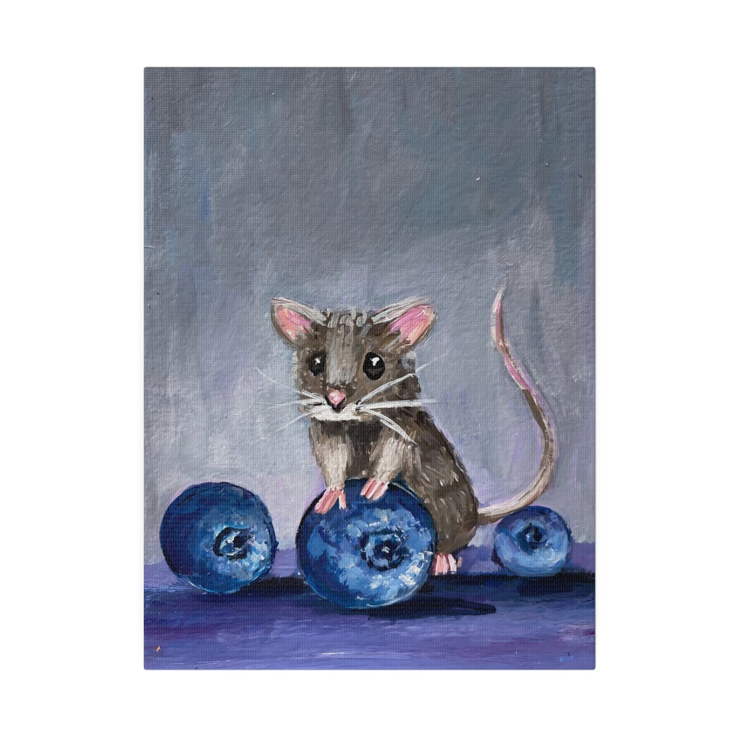 Blueberry Mouse | Matte Canvas, Stretched