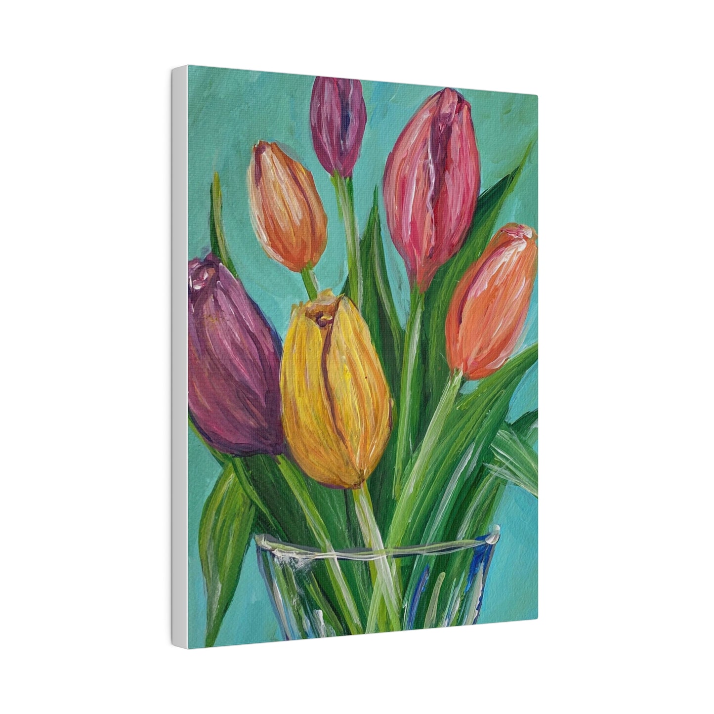 Tabletop Tulips | Matte Canvas, Stretched