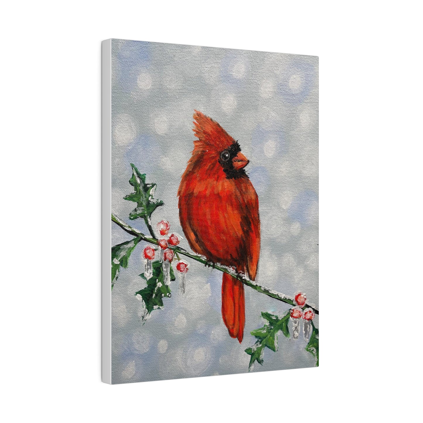 Holly Berry Birdie | Matte Canvas, Stretched