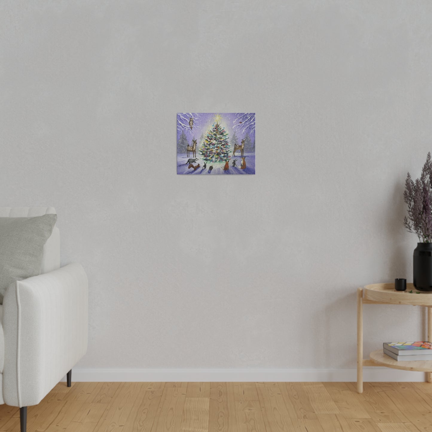 Woodland Critter Christmas | Matte Canvas, Stretched