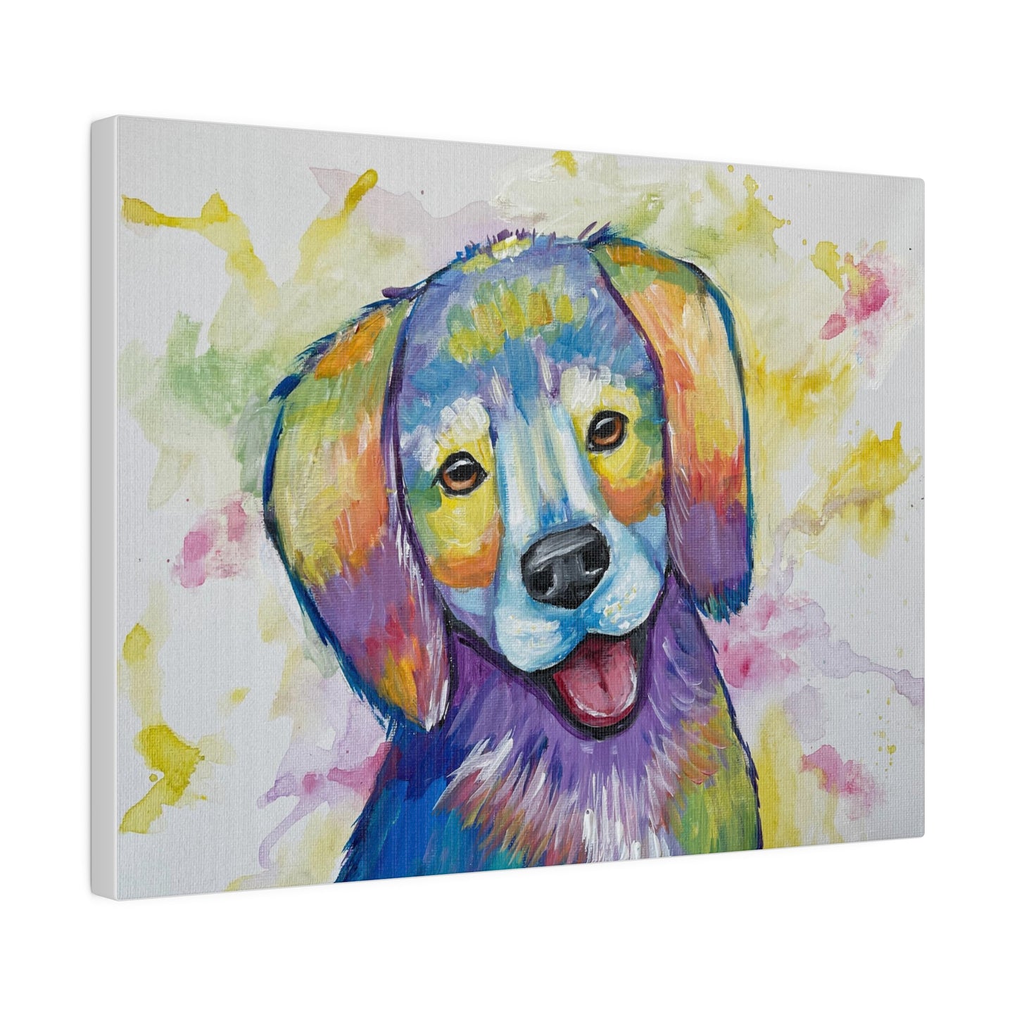 Colourful Dog | Matte Canvas, Stretched