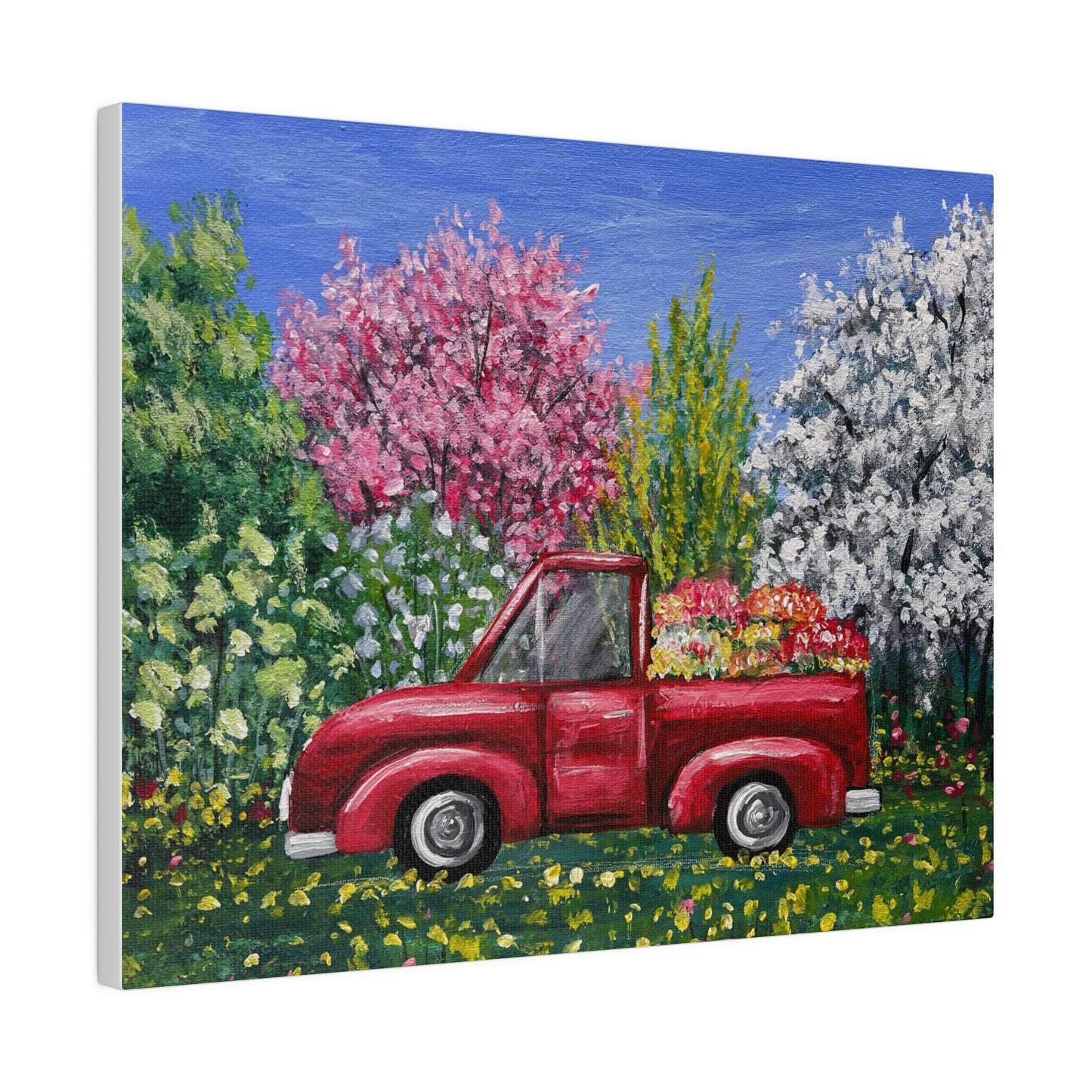 Spring Truck | Matte Canvas, Stretched