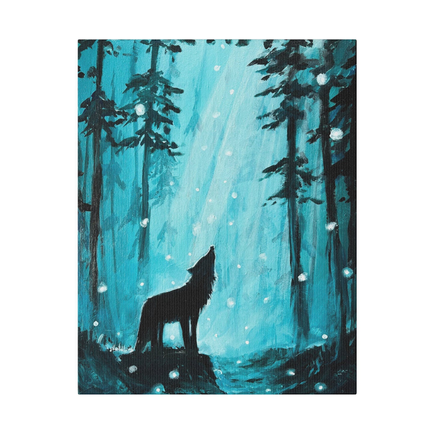 Moonlit Wolf | Matte Canvas, Stretched