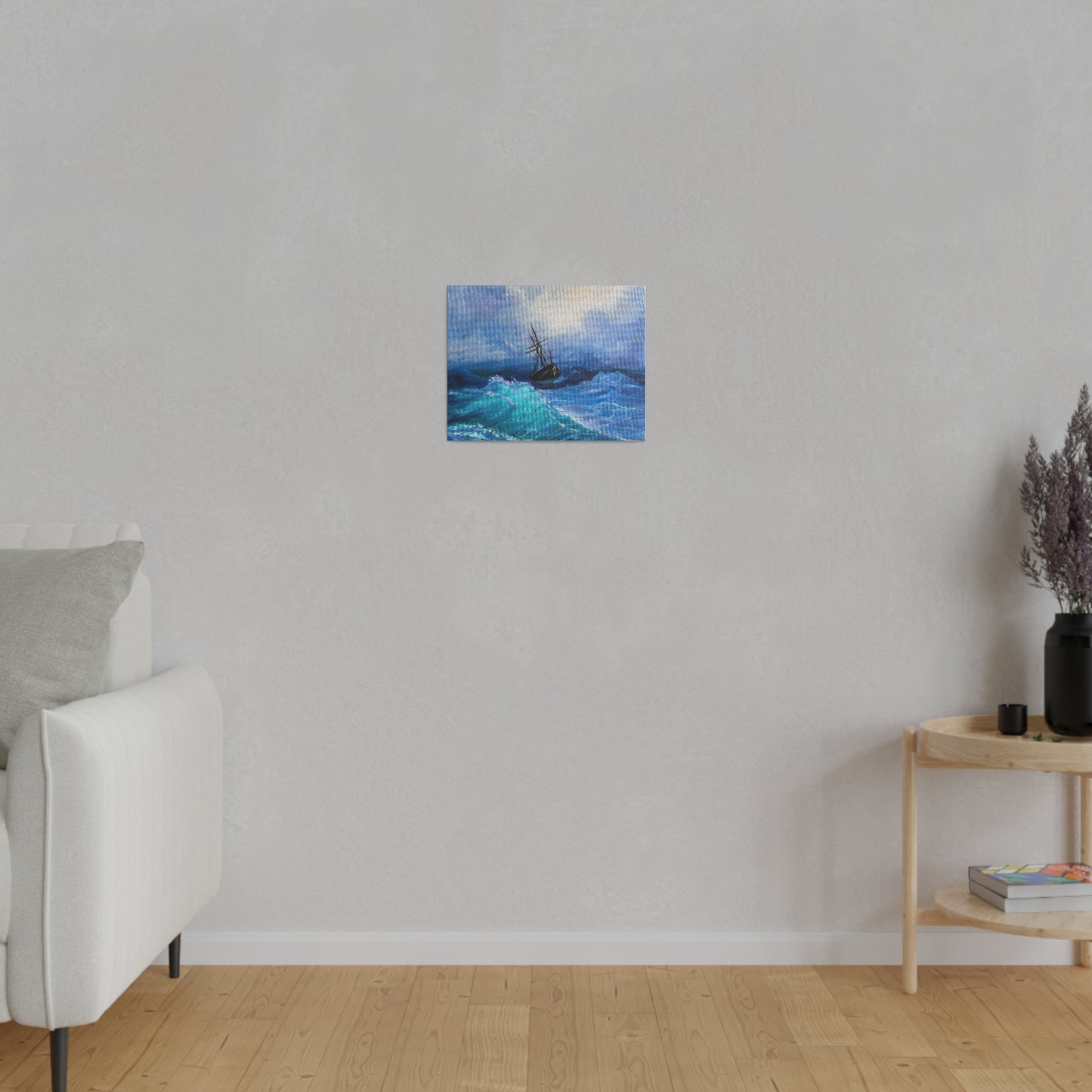 Pirate Ship on Stormy Seas | Matte Canvas, Stretched