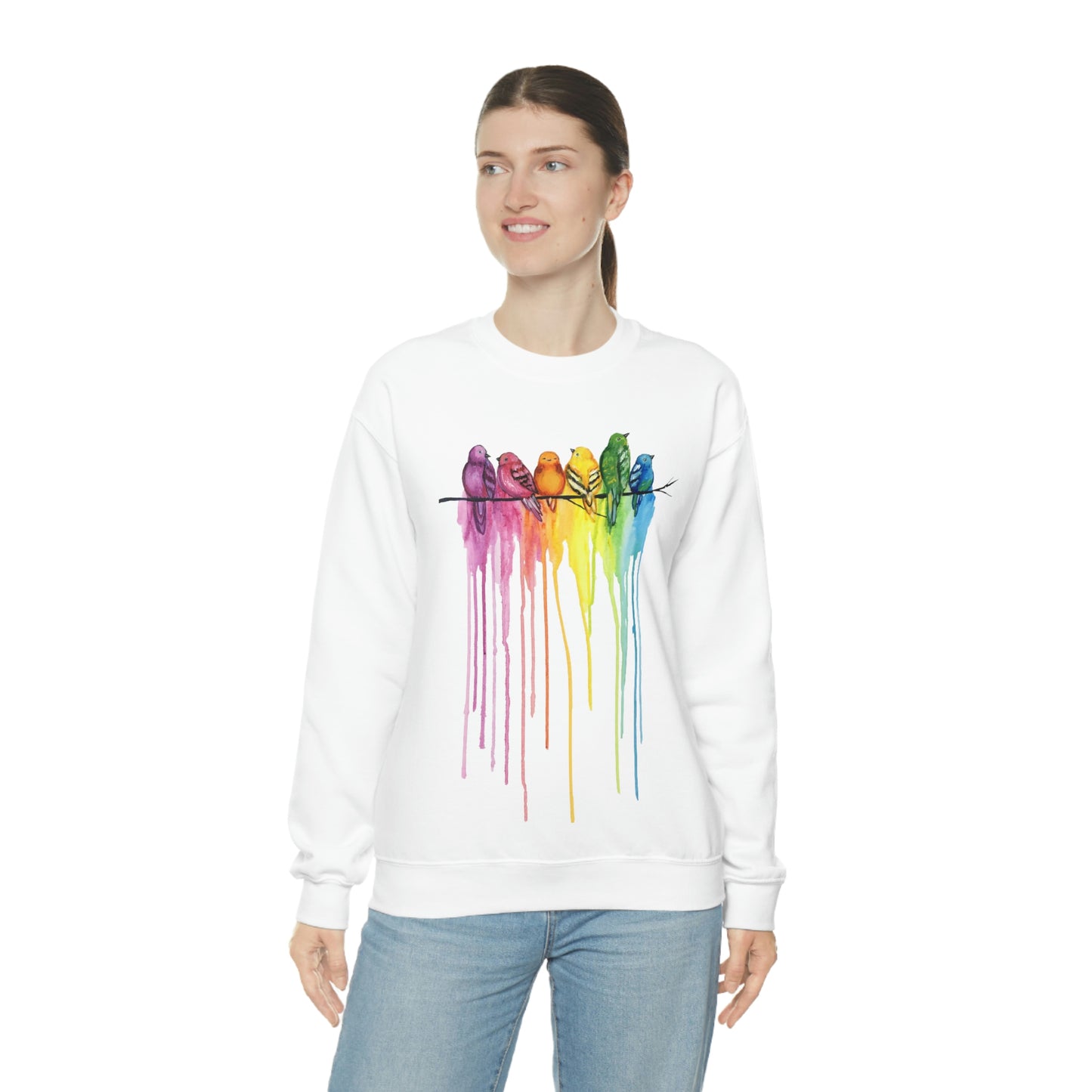 Rainbow Birds | Unisex Heavy Blend™ Crewneck Sweatshirt