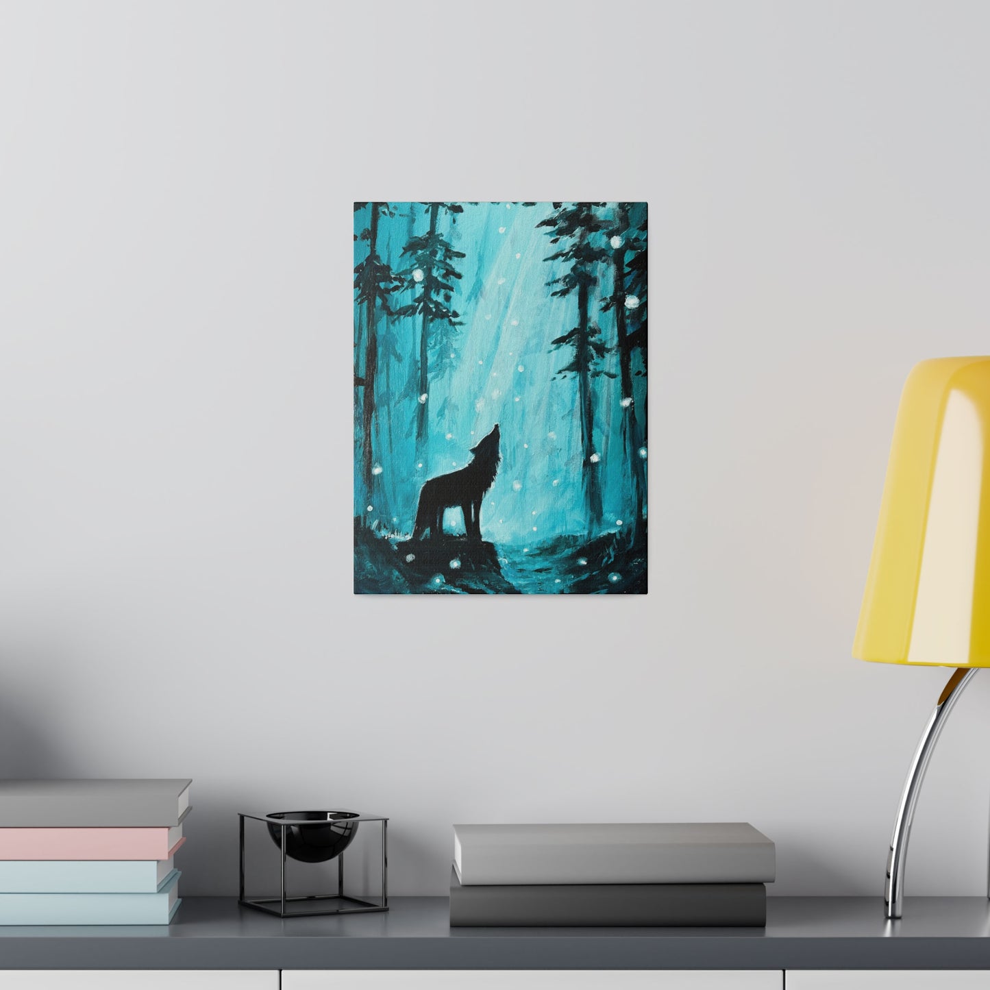 Moonlit Wolf | Matte Canvas, Stretched