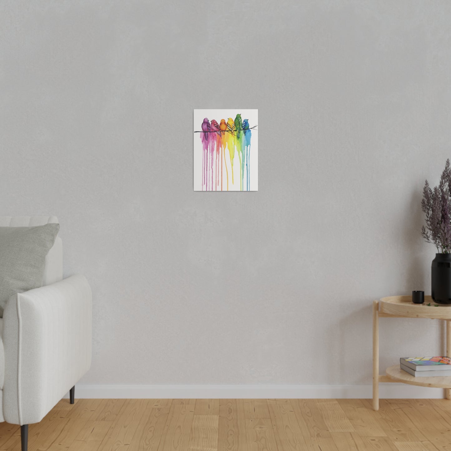 Rainbow Birds | Matte Canvas, Stretched