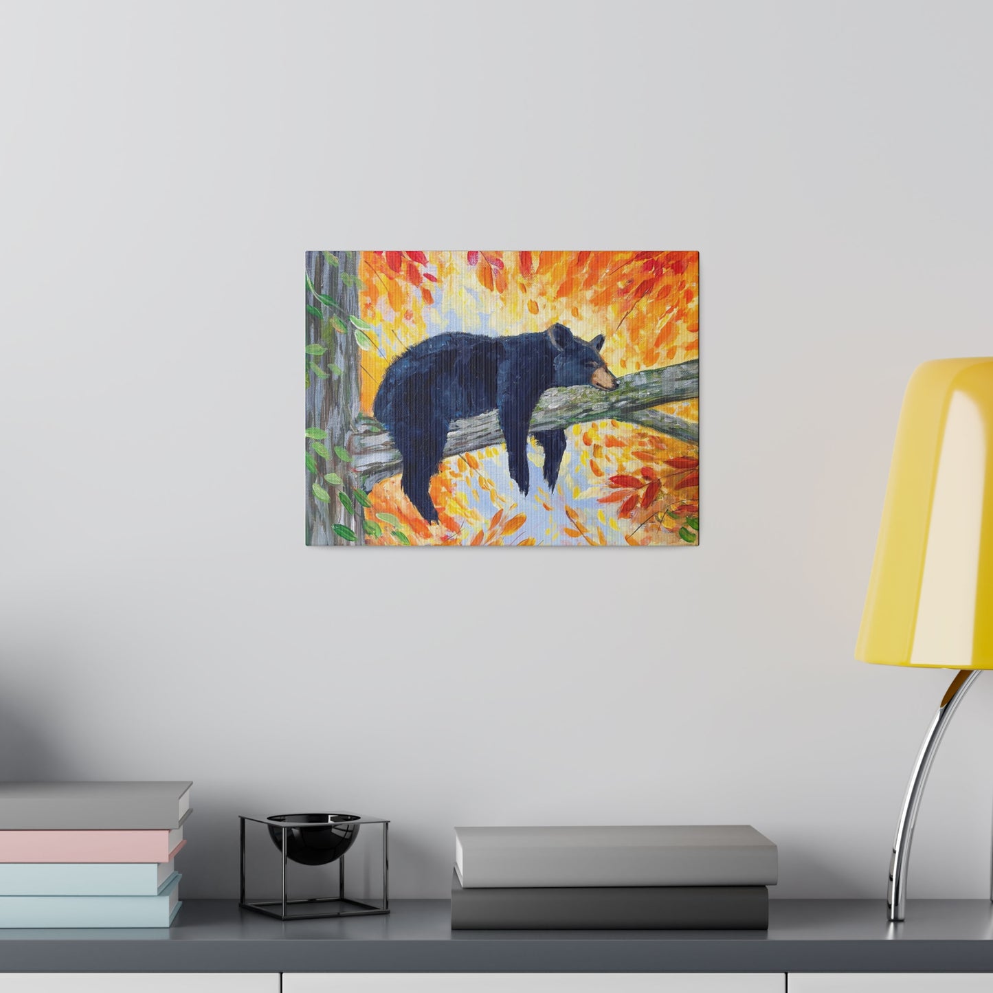 Bear Cozy Autumn | Matte Canvas, Stretched