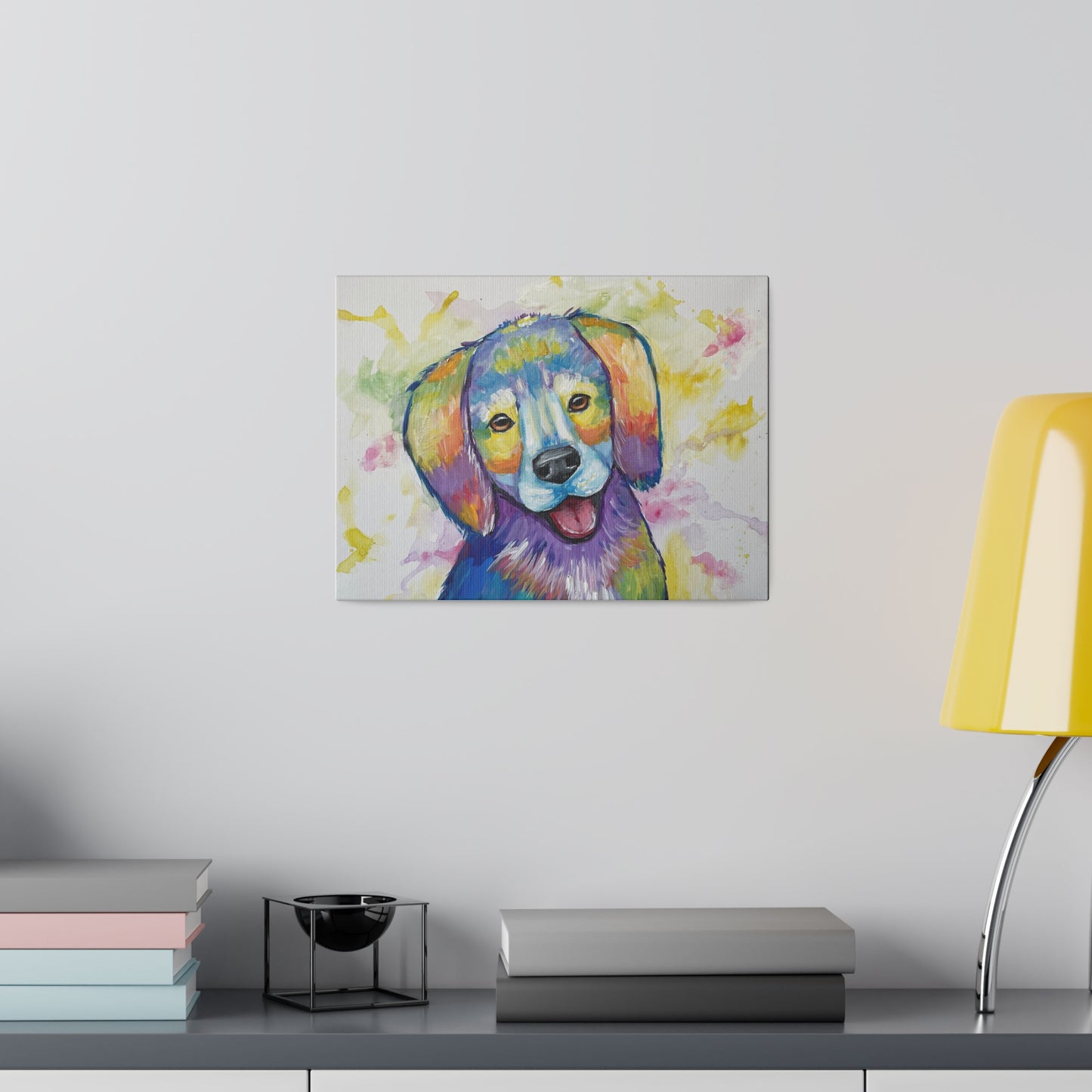 Colourful Dog | Matte Canvas, Stretched