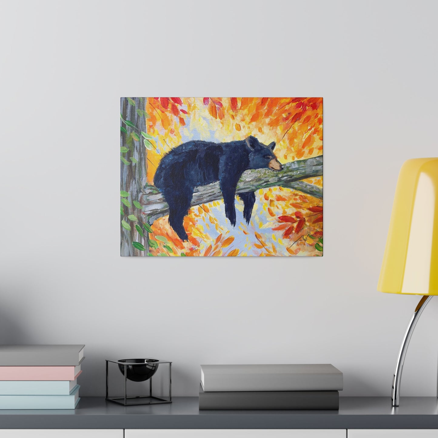 Bear Cozy Autumn | Matte Canvas, Stretched