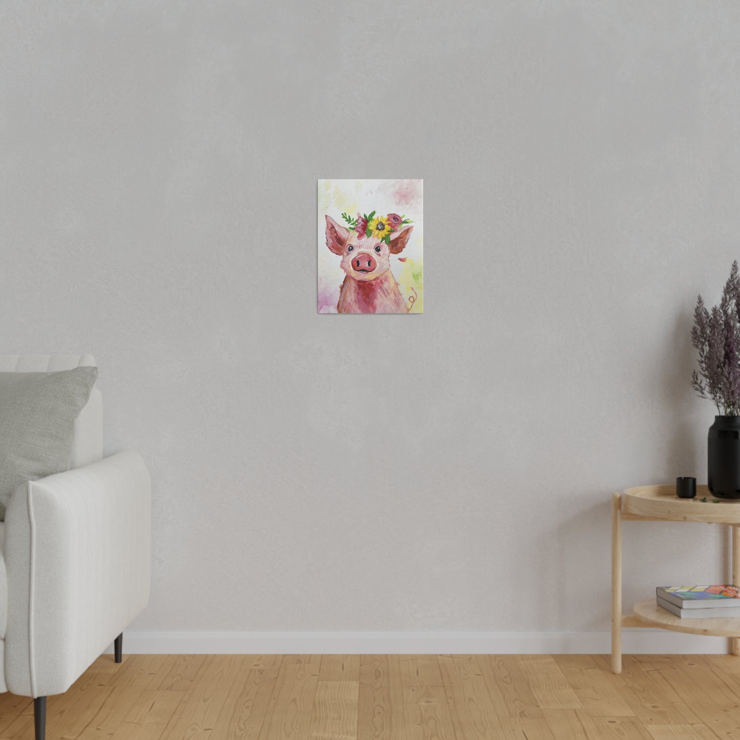 Farmyard Friends - Pig | Matte Canvas, Stretched