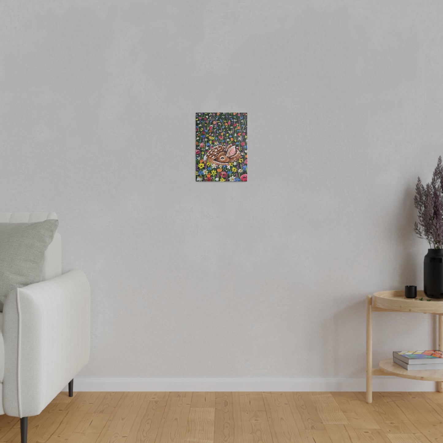 Floral Fawn | Matte Canvas, Stretched