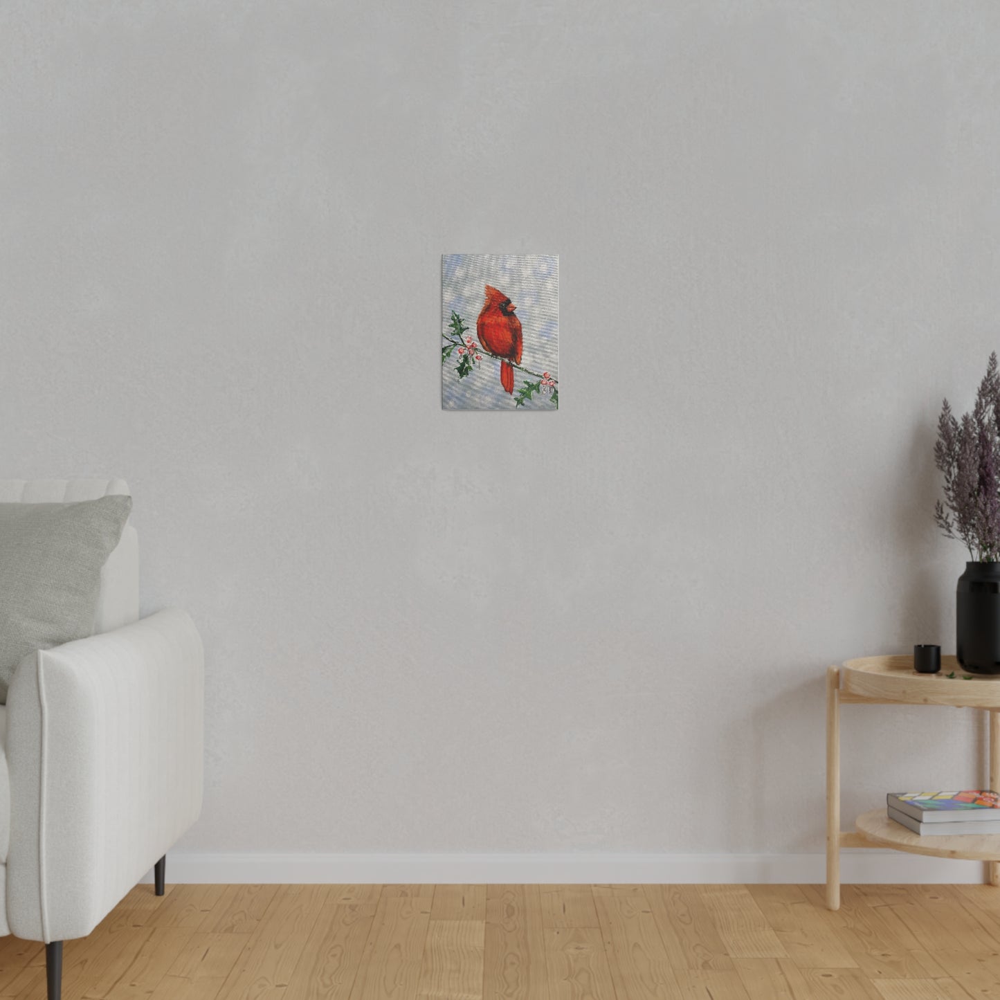 Holly Berry Birdie | Matte Canvas, Stretched