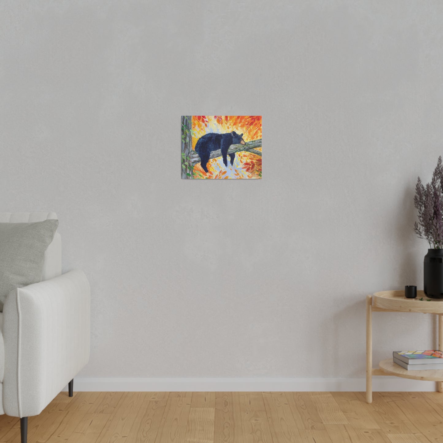 Bear Cozy Autumn | Matte Canvas, Stretched