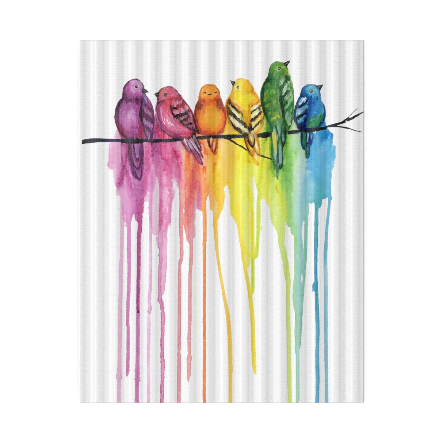Rainbow Birds | Matte Canvas, Stretched