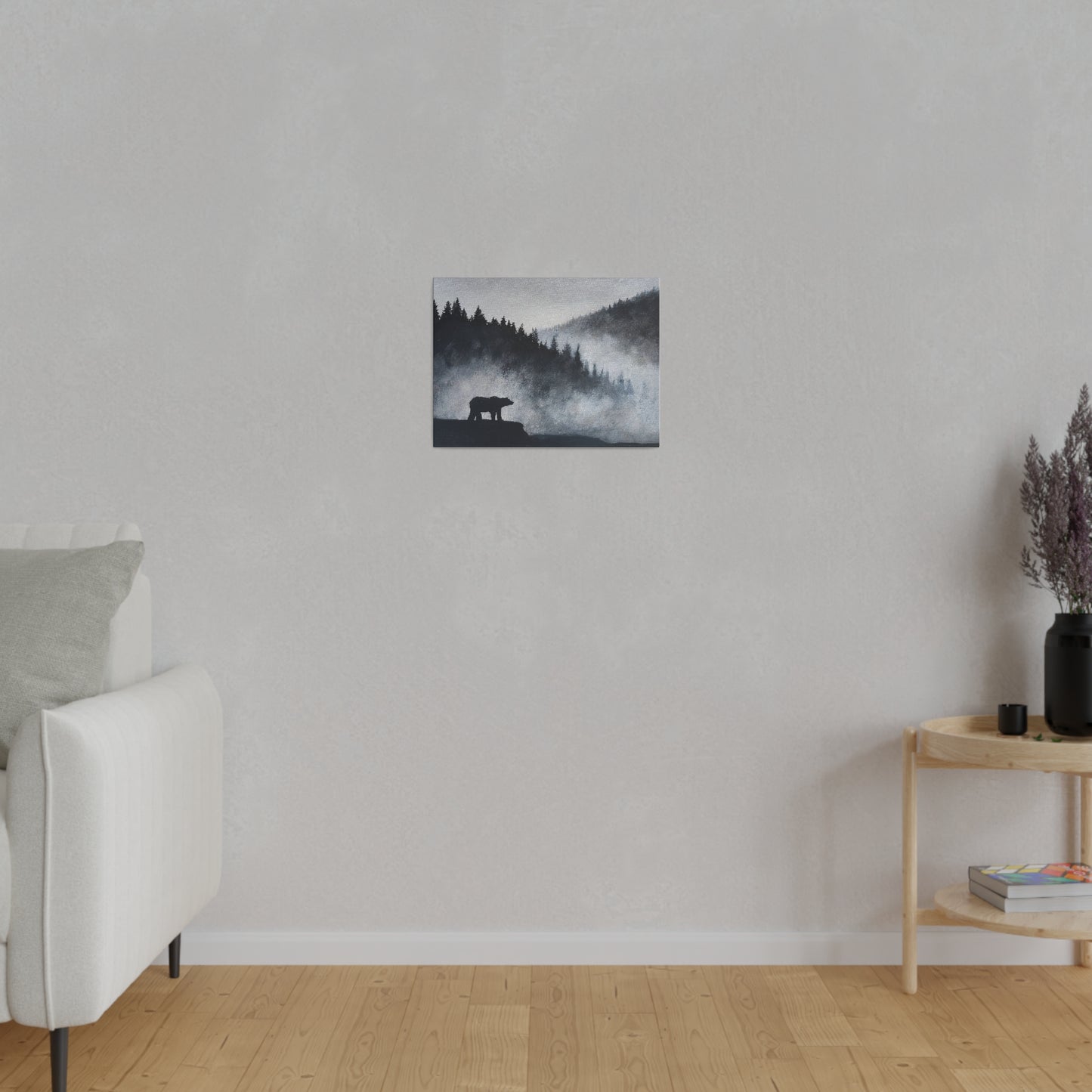 Black and White Bear | Matte Canvas, Stretched