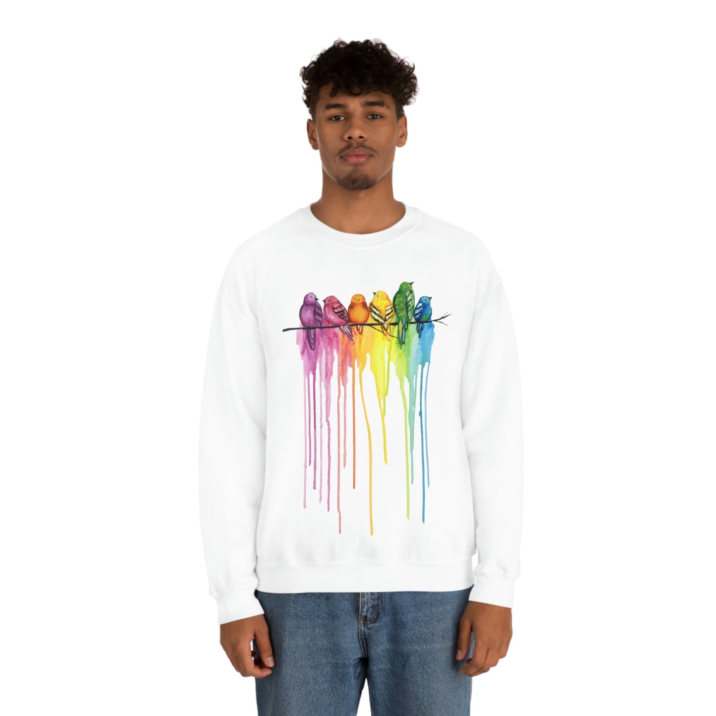 Rainbow Birds | Unisex Heavy Blend™ Crewneck Sweatshirt