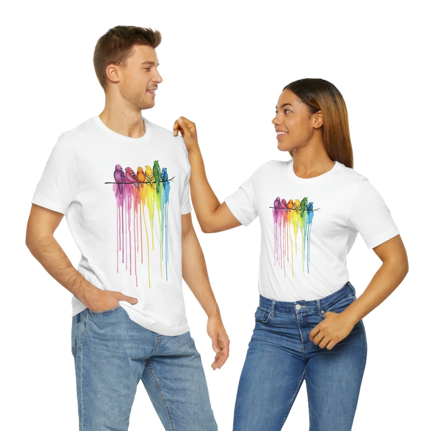 Rainbow Birds | Unisex Jersey Short Sleeve Tee