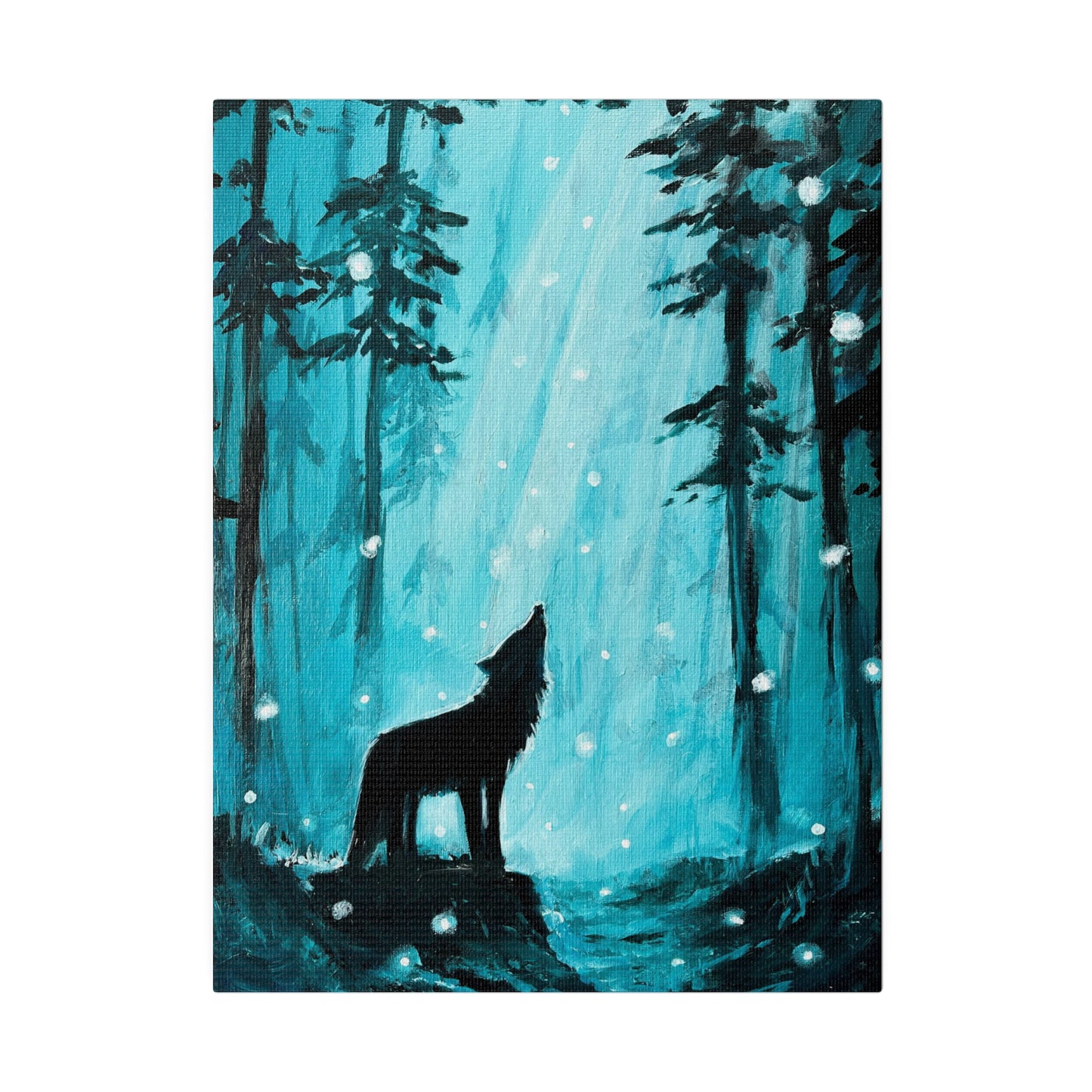 Moonlit Wolf | Matte Canvas, Stretched