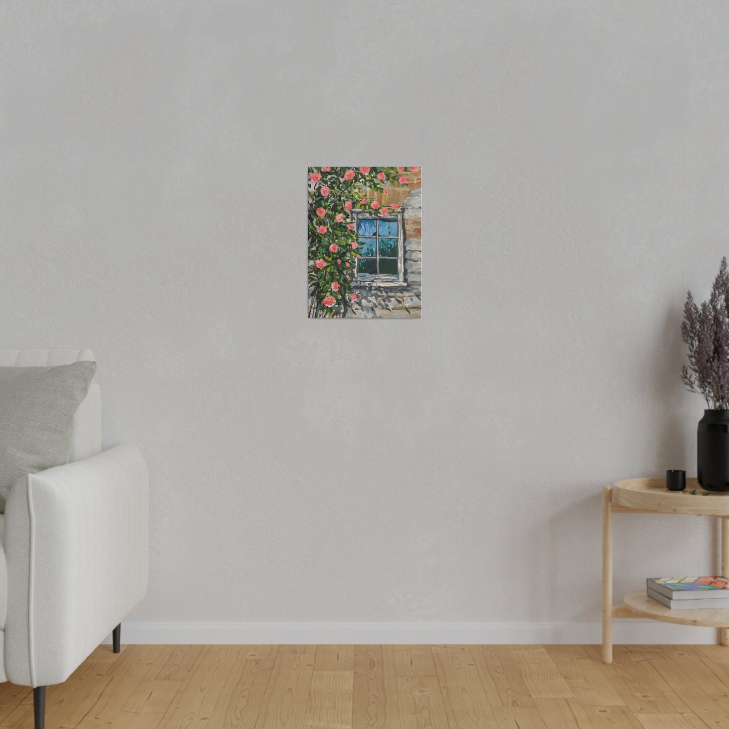 Roses Climbing an Old Wall | Matte Canvas, Stretched
