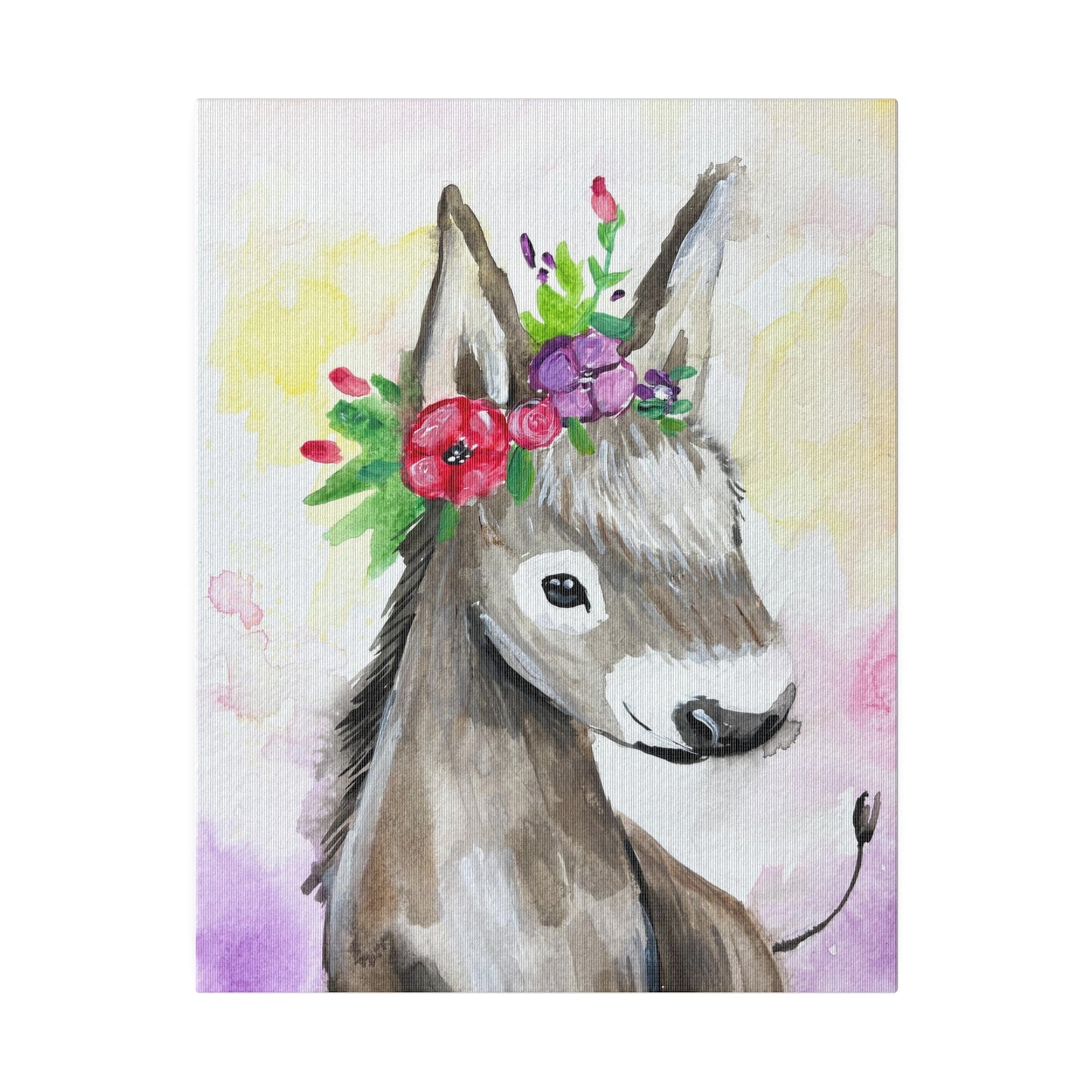 Farmyard Friends - Donkey | Matte Canvas, Stretched