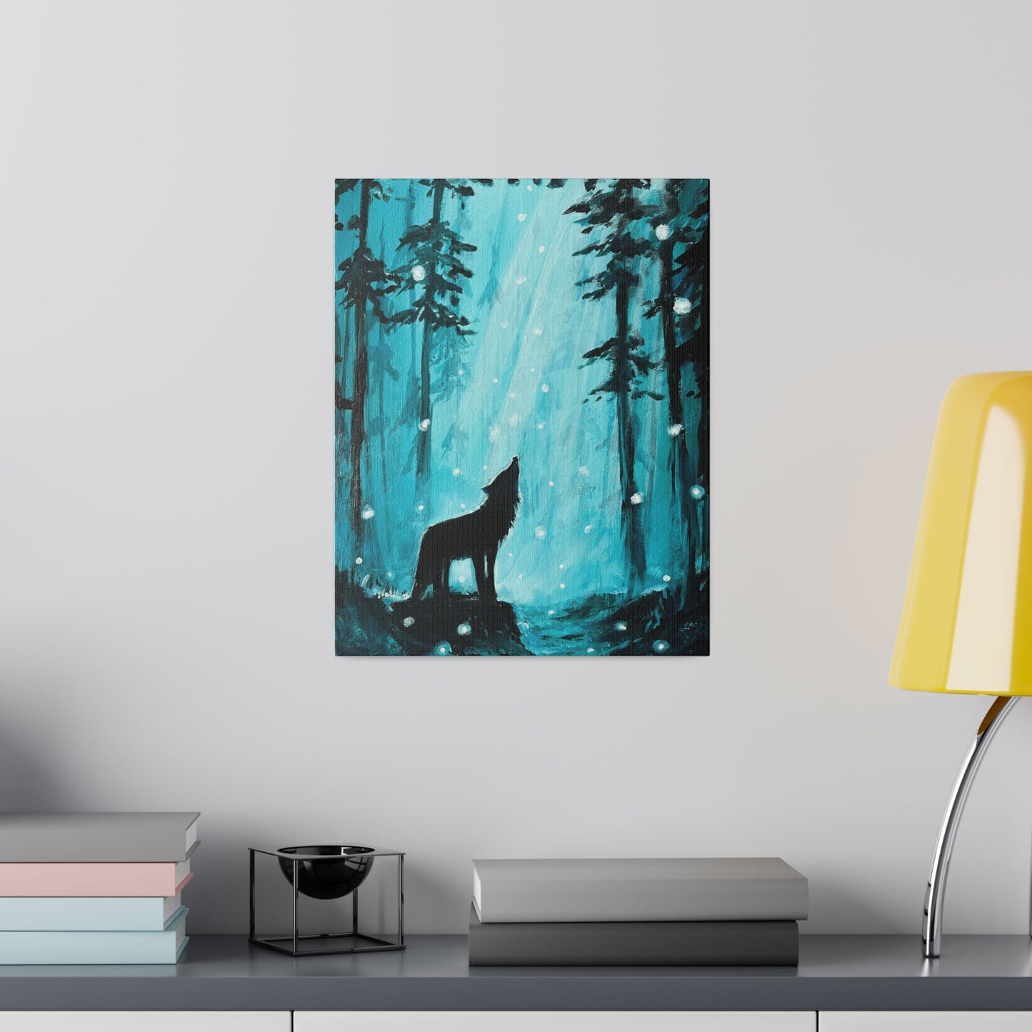 Moonlit Wolf | Matte Canvas, Stretched