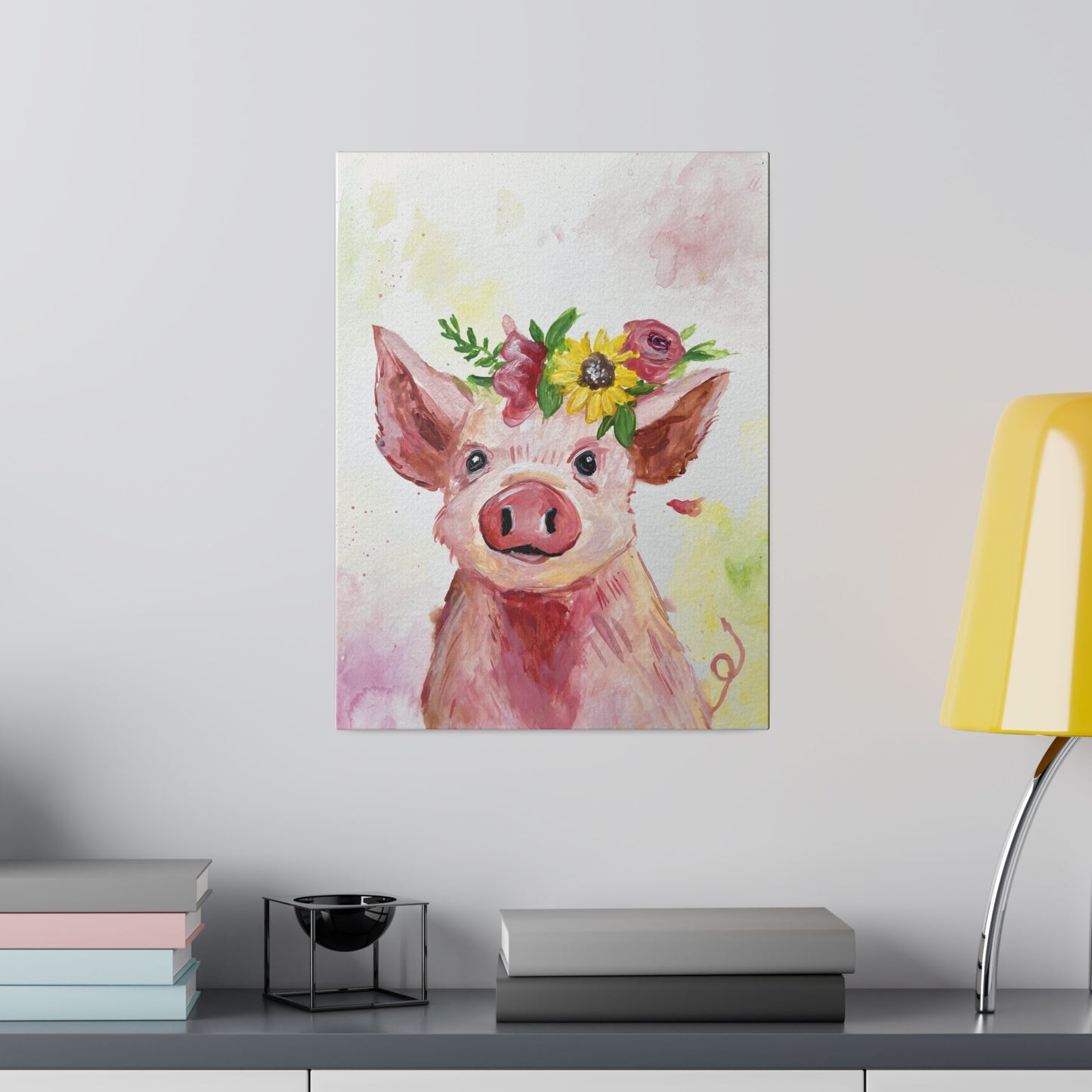 Farmyard Friends - Pig | Matte Canvas, Stretched