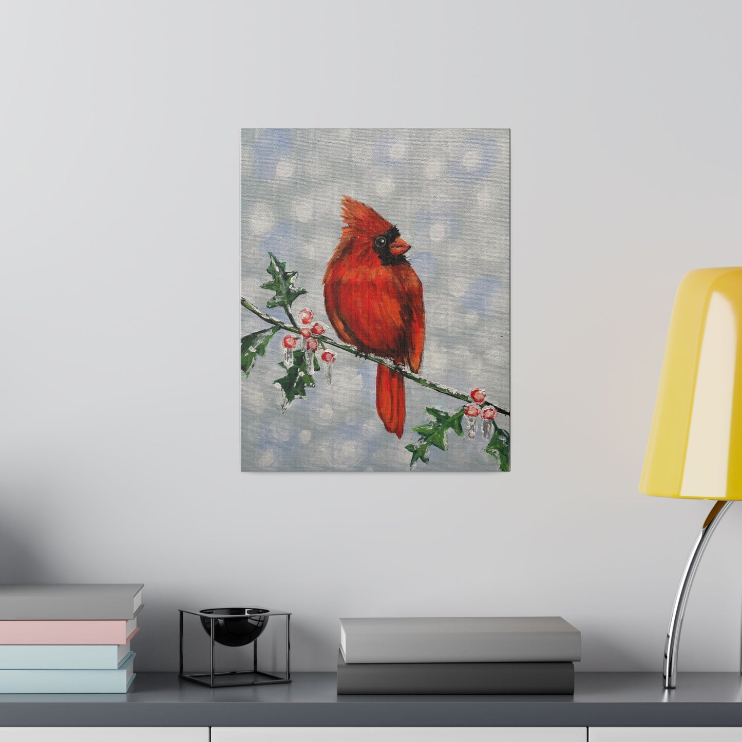 Holly Berry Birdie | Matte Canvas, Stretched
