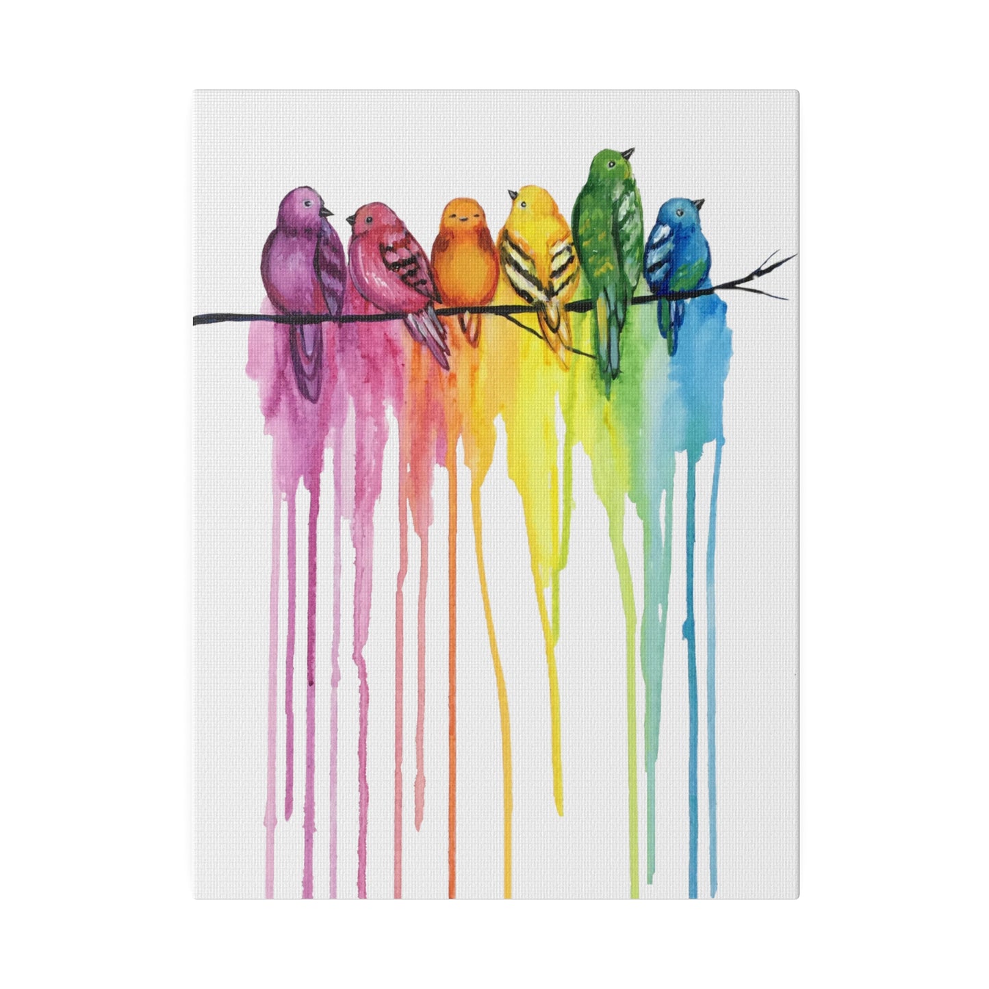 Rainbow Birds | Matte Canvas, Stretched
