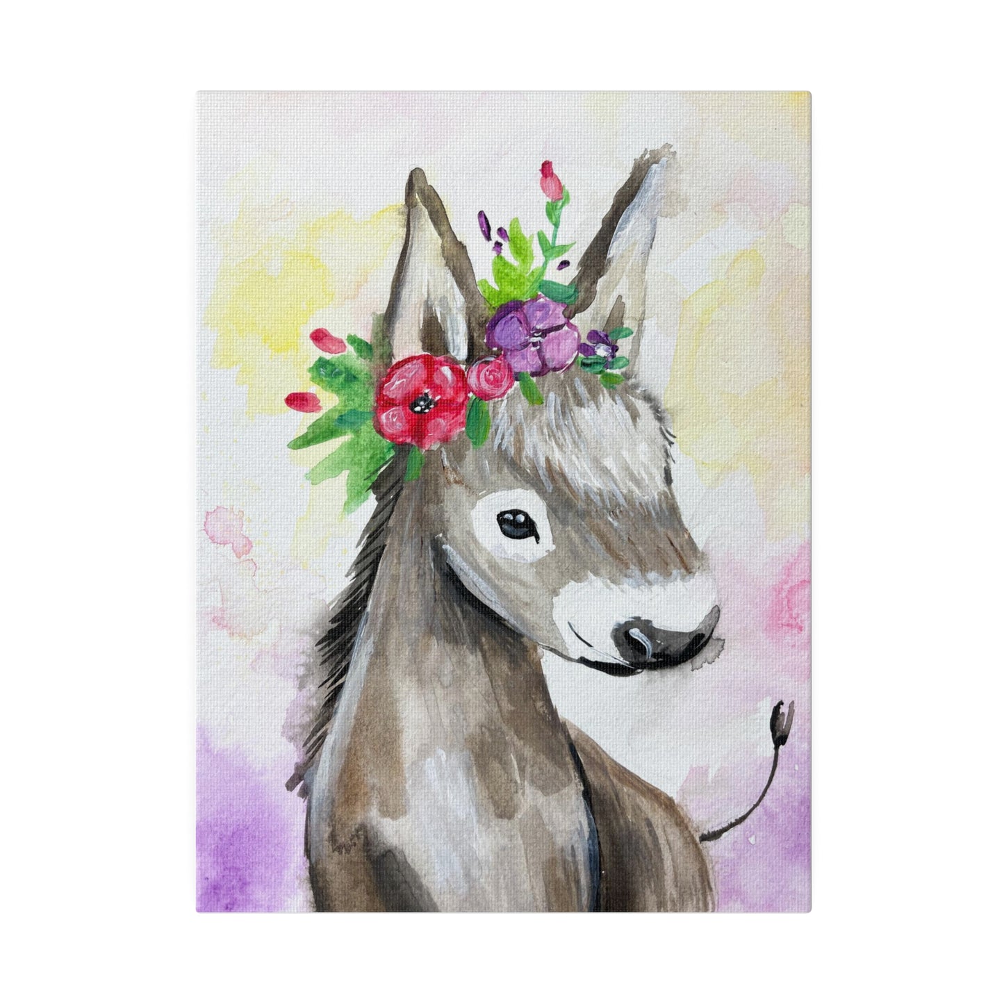 Farmyard Friends - Donkey | Matte Canvas, Stretched
