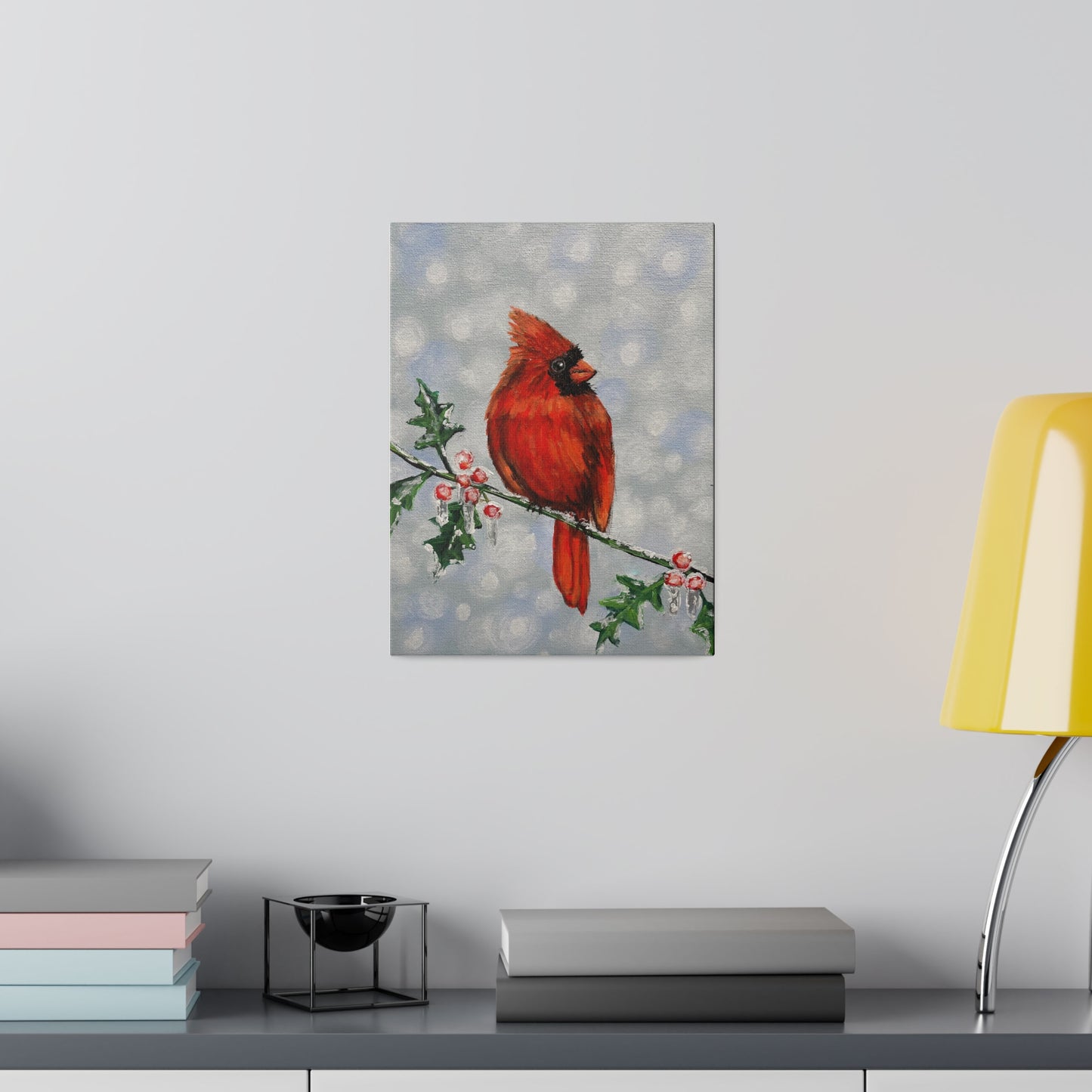 Holly Berry Birdie | Matte Canvas, Stretched