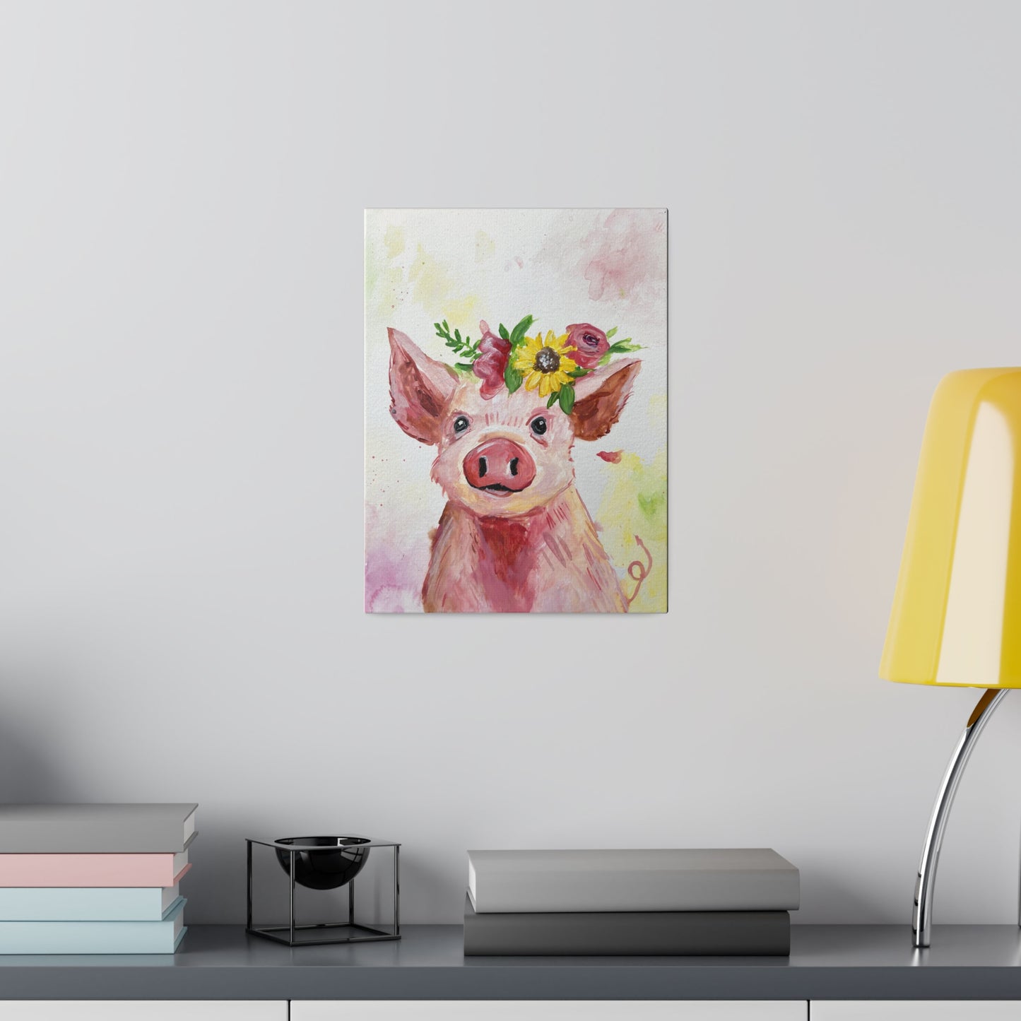 Farmyard Friends - Pig | Matte Canvas, Stretched
