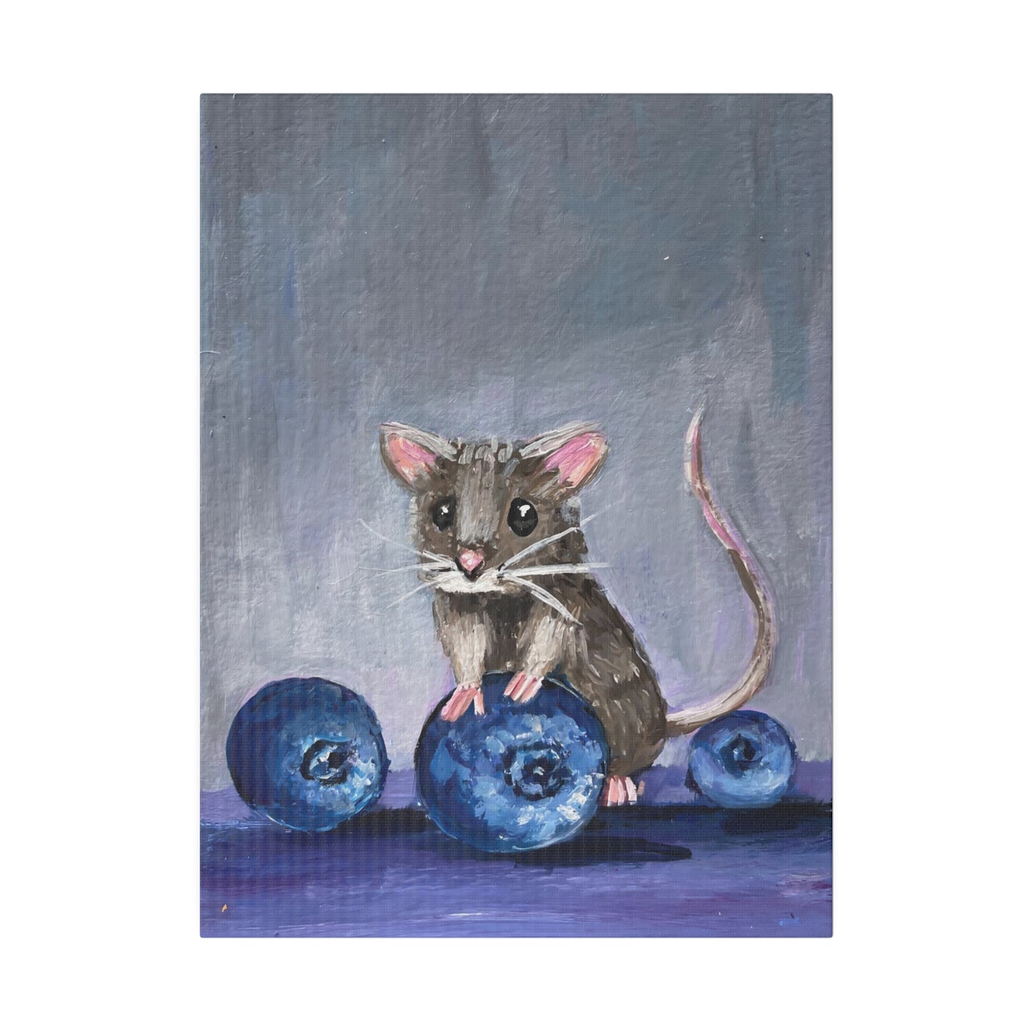 Blueberry Mouse | Matte Canvas, Stretched