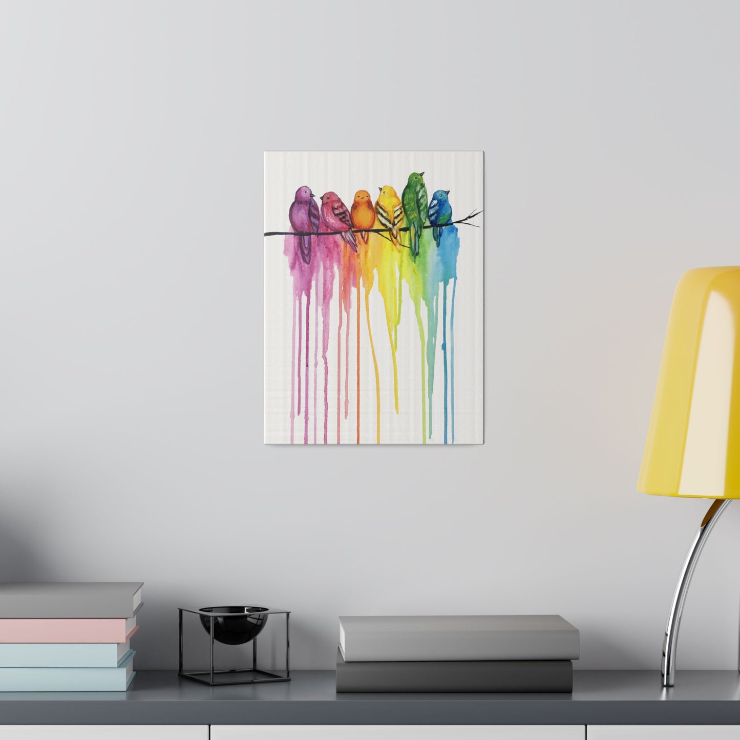Rainbow Birds | Matte Canvas, Stretched