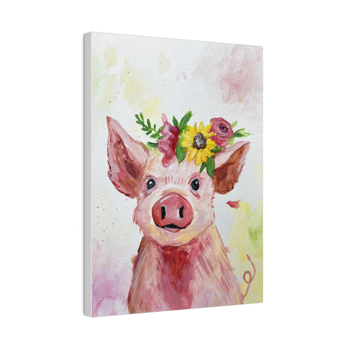 Farmyard Friends - Pig | Matte Canvas, Stretched