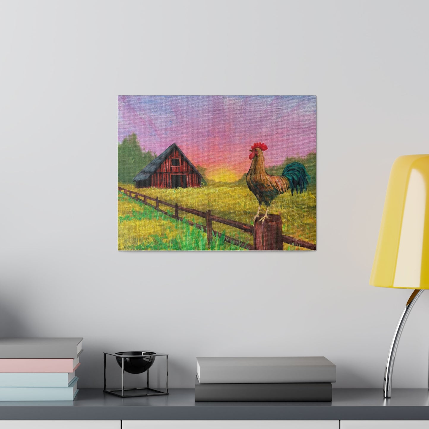 Rooster at Dawn | Matte Canvas, Stretched