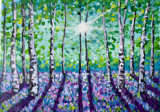 Spring Birch & Bluebells